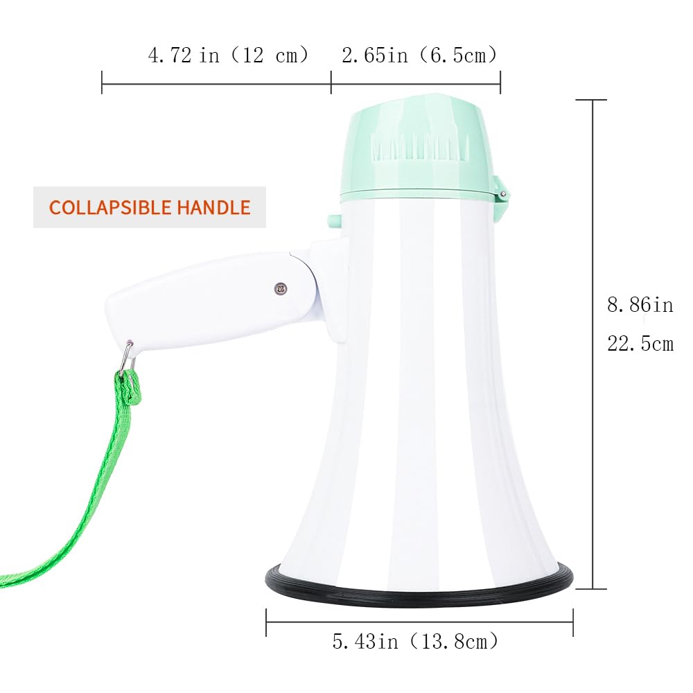 MyMealivos 20W Portable Megaphone Bullhorn with Built-in Speaker - Loud Voice Amplifier for Outdoor Events, Sports Games, Emergency Announcements & Public Speaking