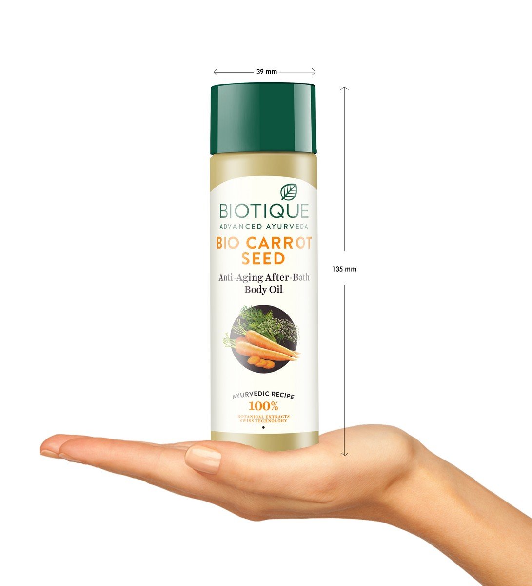 Biotique Bio Dandelion Visibly Ageless Serum 40ml & Bio Carrot Seed Anti-Aging Body Oil 120ml - Organic Skincare Set for Wrinkles & Youthful Glow | Perfect for Night Routine & Post-Shower Hydration