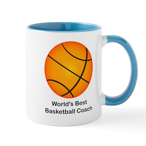White/Blue Inside - World's Best Basketball Coach Mug
