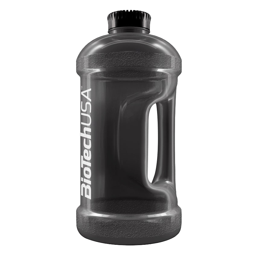 BioTechUSA 2200ml Gallon Water Jug with Handle - Black Smoke, BPA-Free Large Water Bottle for Gym, Workout, Hiking & Outdoor Activities