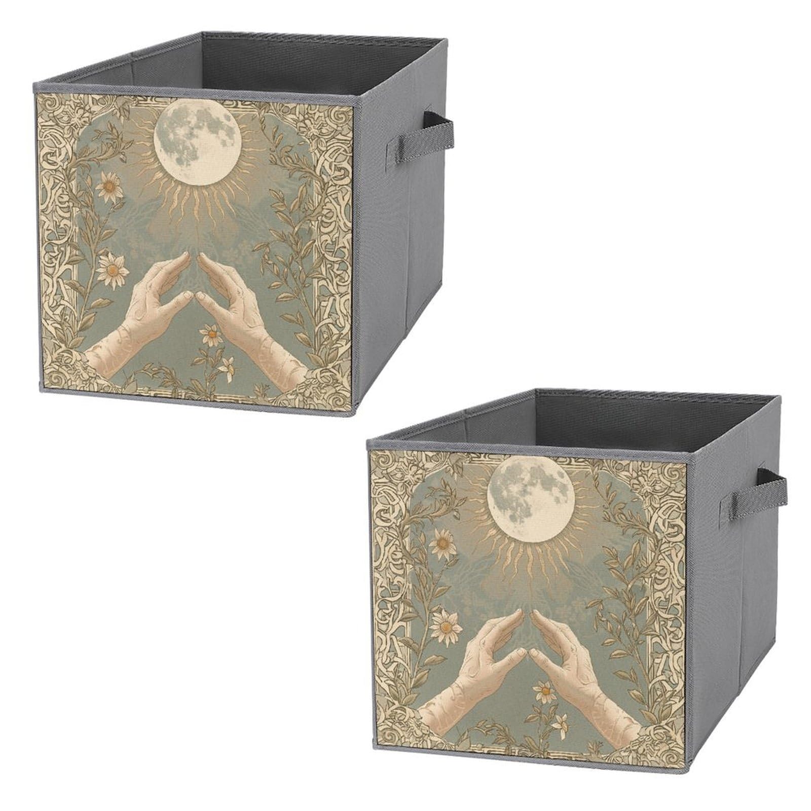 2PCS Foldable Storage Bins - Large Capacity with Handles for Home Office Playroom Organization