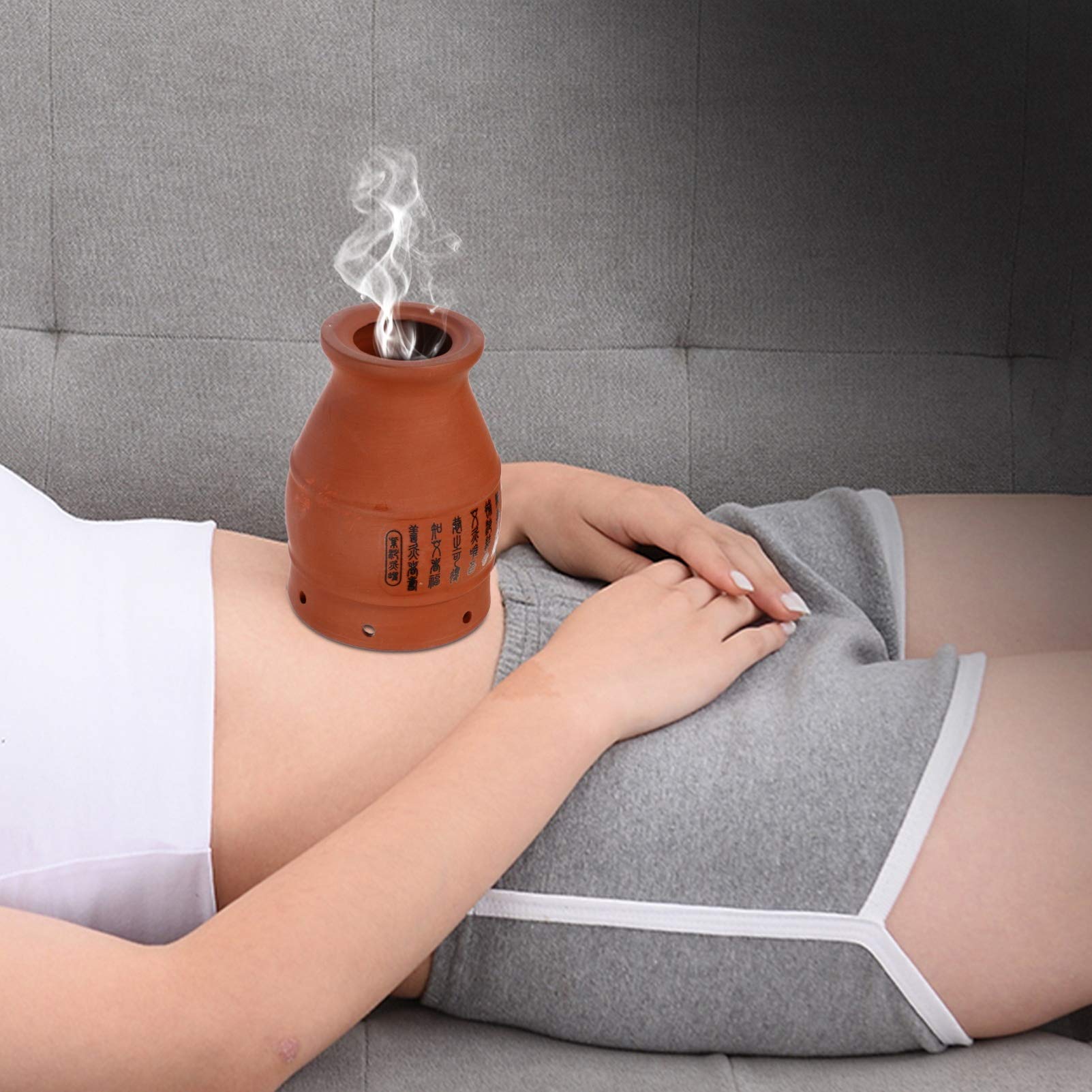 Portable Moxibustion Pot with Moxa Cone - Moxa Burner & Scraping Pot for Acupuncture Therapy & Pain Relief - Perfect for Home Use, Spa, and Traditional Chinese Medicine Treatments