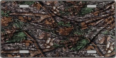 SMART BLONDE Tree Bark Camouflage Metal License Plate - Durable Car Accessory for Outdoor Enthusiasts & Hunting Vehicles