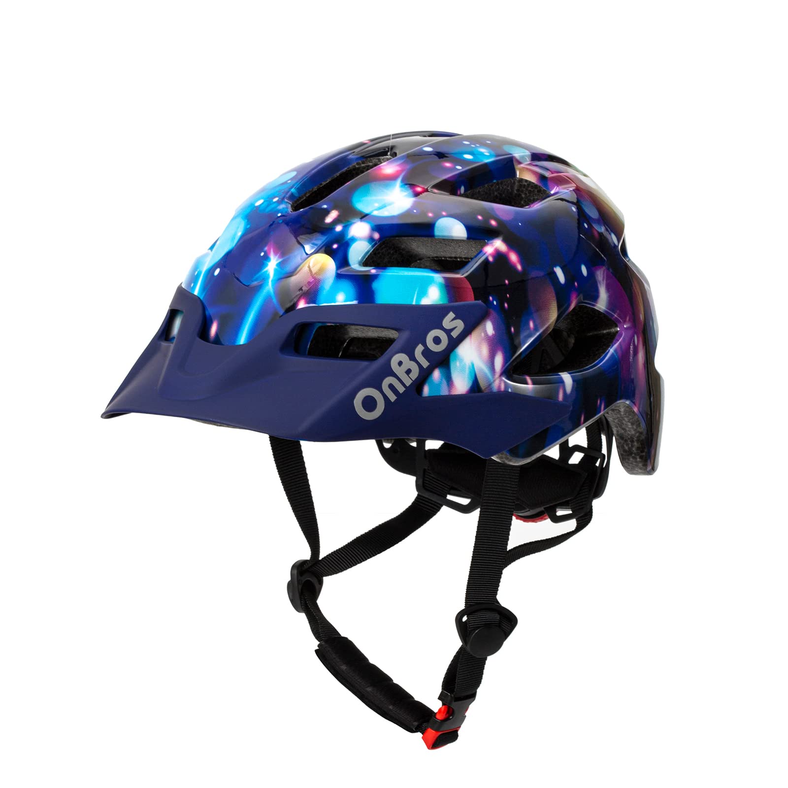 OnBros Kids Bike Helmet for Boys & Girls Ages 5-14 - Adjustable 50-57CM Lightweight Bicycle Helmet with Visor for Cycling, Skateboarding, Scooter & Mountain Biking | Perfect for School Commute, Park Rides & Outdoor Adventures