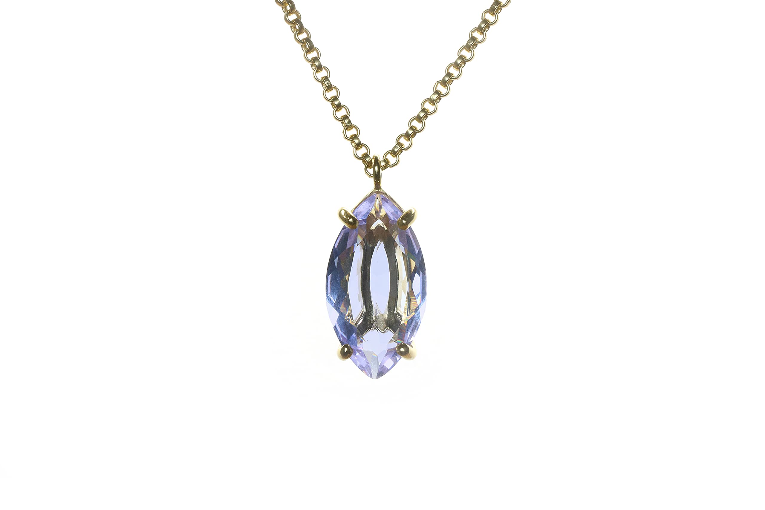Exquisite Handmade Tanzanite Solitaire Necklace in 14K Gold - December Birthstone Jewelry for Women - Customizable Gemstone Necklace for Wedding, Anniversary & Birthday Gifts | Perfect for Evening Galas, Romantic Dates & Special Occasions