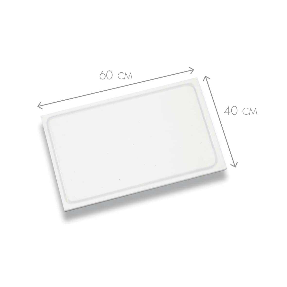 Louis Tellier Premium White Chopping Board with Juice Groove - 60 x 40 x 2 cm - Heavy Duty Kitchen Cutting Board for Meat, Vegetables & Fruits - Ideal for Home Chefs & Professional Kitchens