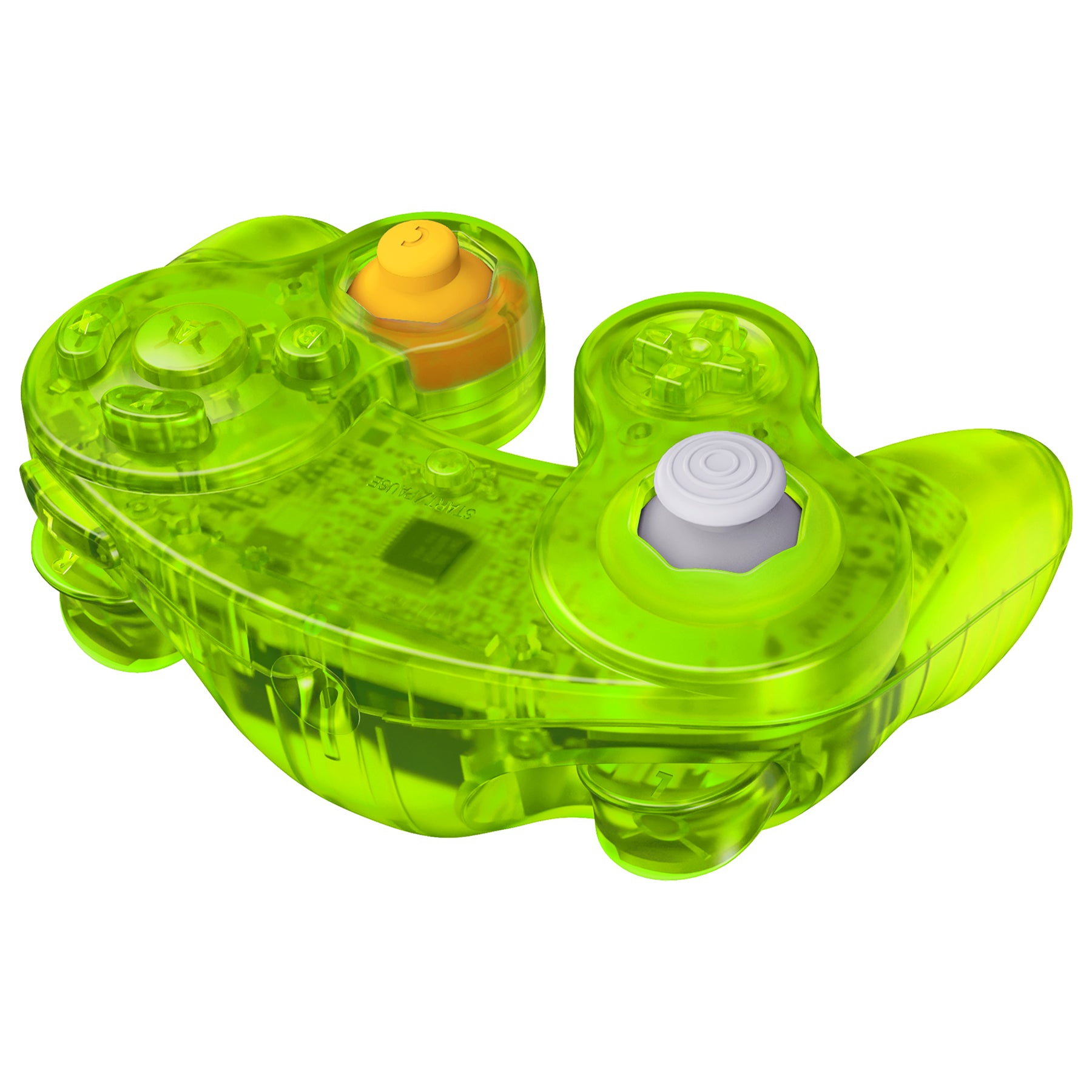 eXtremeRate Clear Lime Green Replacement Faceplate & Backplate with Buttons for Nintendo GameCube Controller (NGC) - Perfect for Gaming, Collecting & Controller Customization