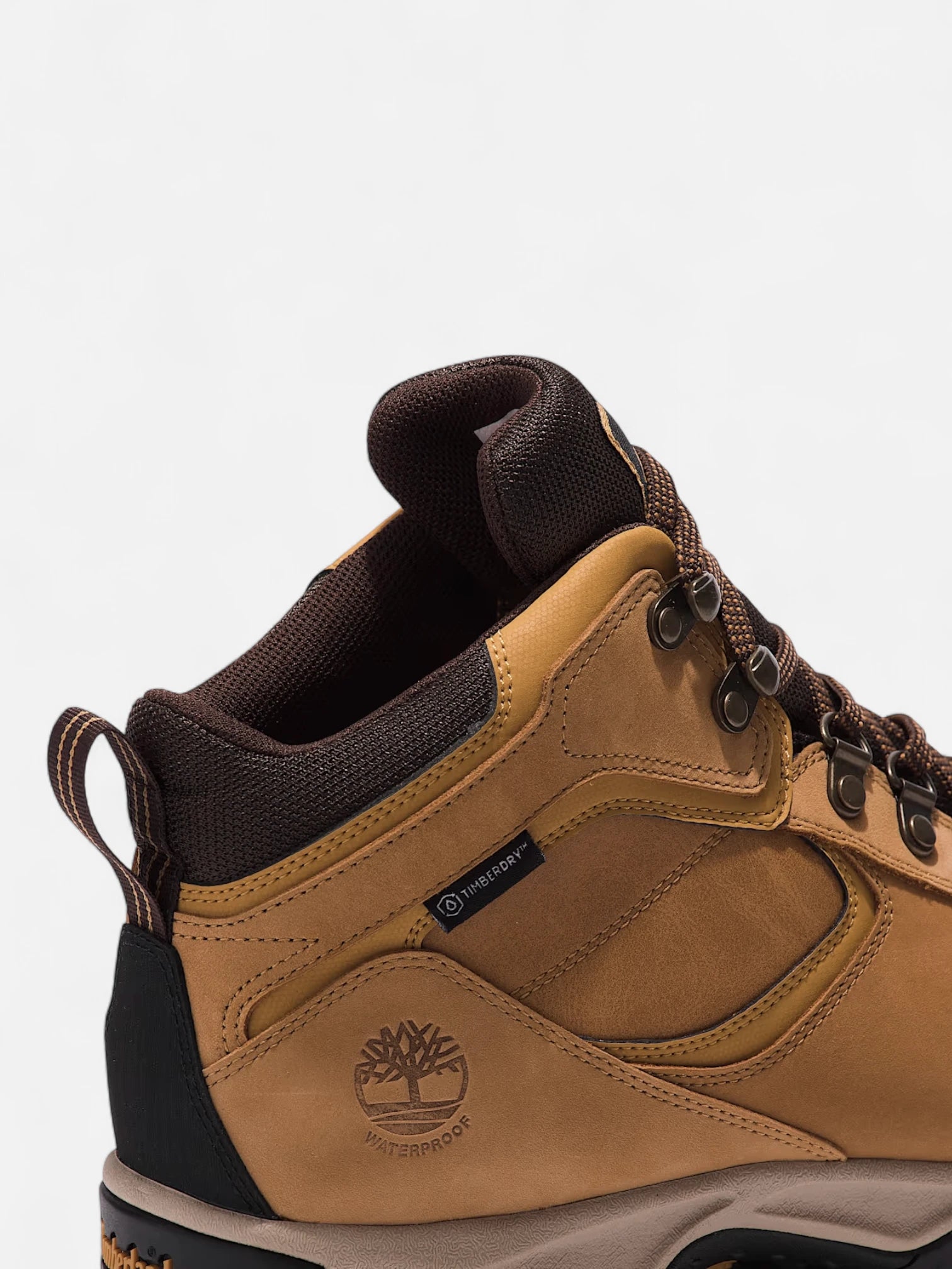 Timberland Mt. Maddsen Mid Waterproof Hiking Boots for Men - Beige Leather Outdoor Boots for Trekking, Camping & Mountain Adventures