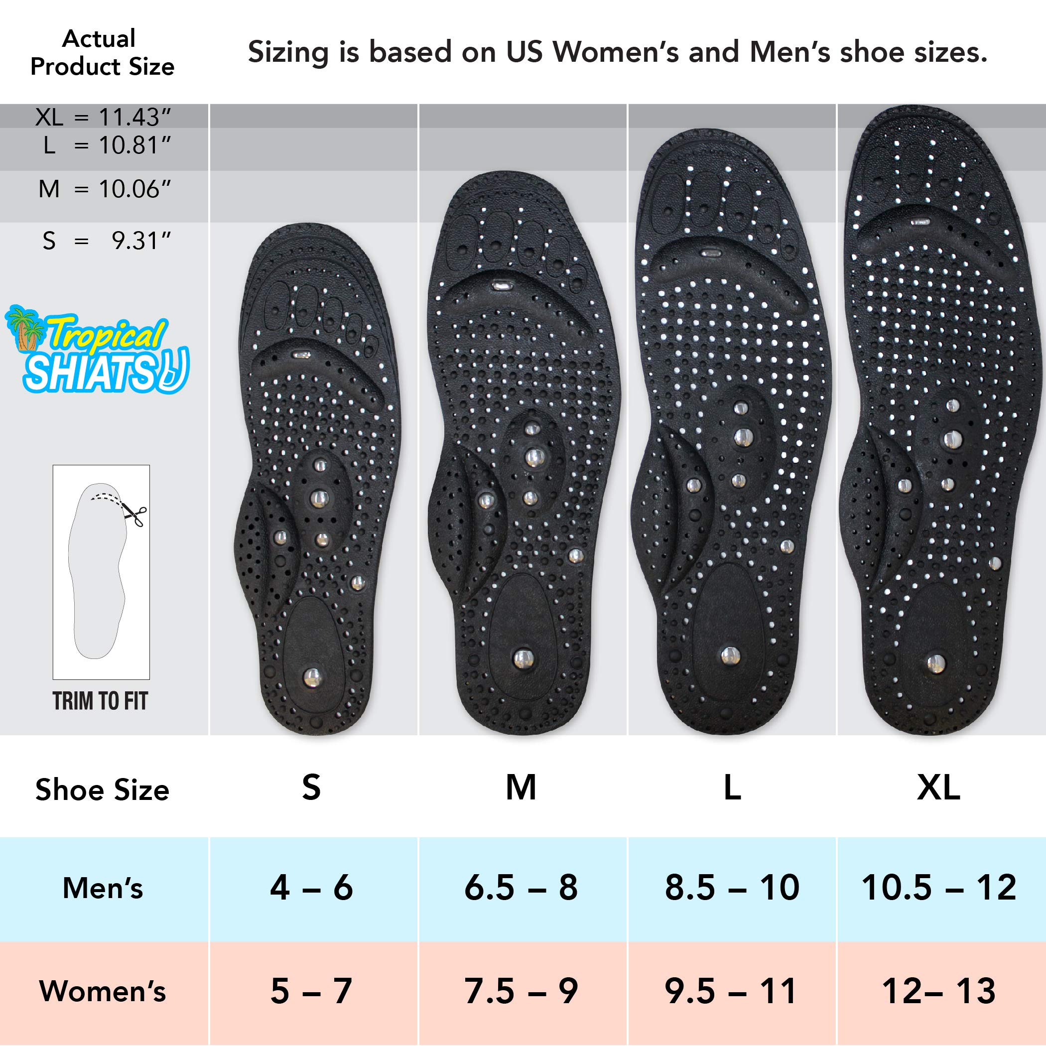 Daiwa Felicity Magnetic Orthopedic Insoles for Men & Women - Acupressure Reflexology Massage Shoe Inserts - Size 10.5-12 for Foot Pain Relief, Arch Support & Neuropathy - Perfect for Running, Walking & Daily Comfort