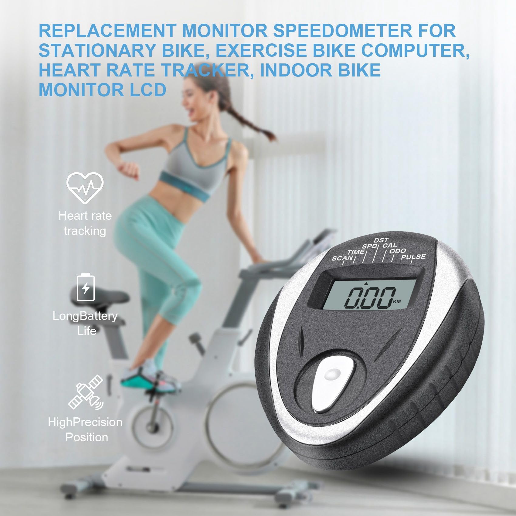 Bamberg Exercise Bike Speedometer Replacement - LCD Display with Heart Rate Monitor for Indoor Cycling - Perfect for Home Gym, Spin Class & Cardio Workouts