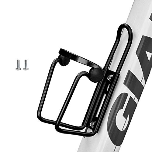 MTB Bicycle Water Bottle Holder - Aluminum Alloy Mountain Bike Bottle Cage Bracket - Cycling Drink Cup Rack Accessories for Road & Mountain Bikes (Black) - Perfect for Outdoor Cycling, Hiking & Commuting