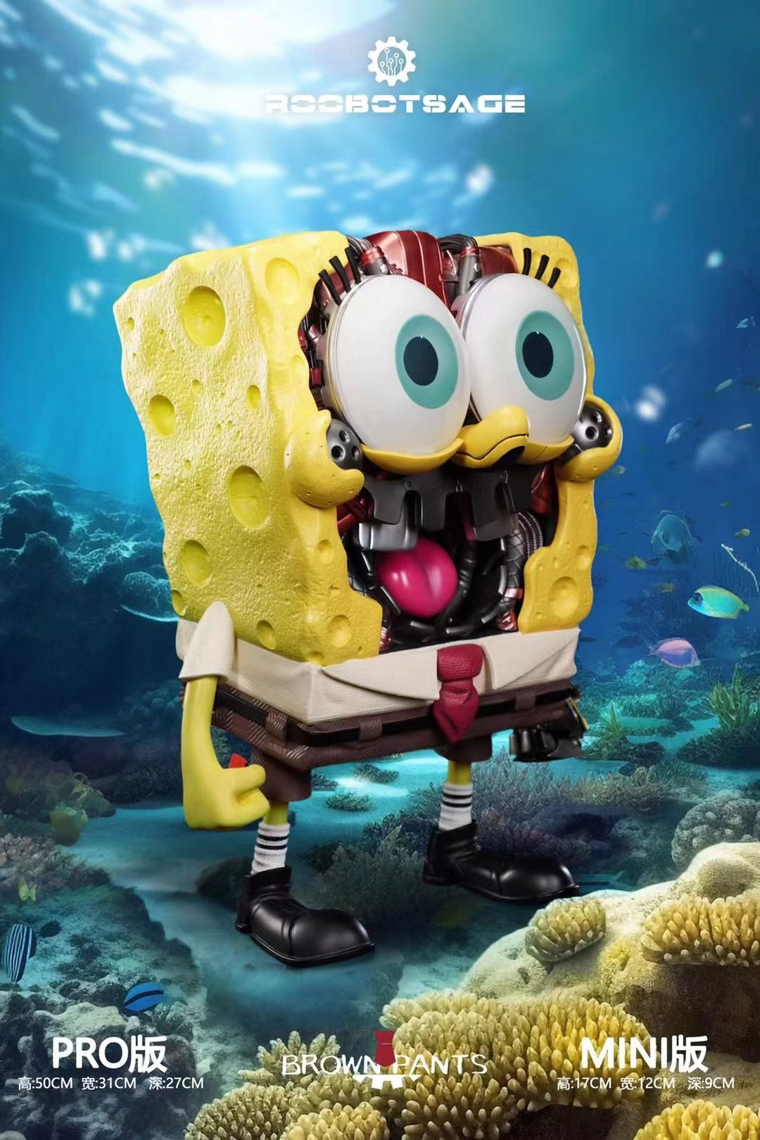 Cyberpunk SpongeBob Action Figure - Futuristic Collectible Toy for Fans | Perfect for Display, Gaming Setups & Cyberpunk Themed Decor
