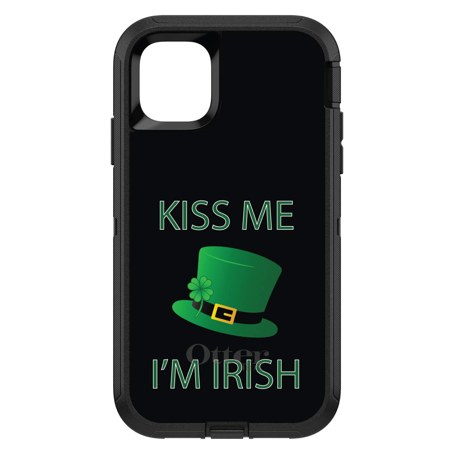 DistinctInk iPhone 11 Pro Case (5.8 Inch) - Durable Protective Cover with Shock Absorption | Black Green Kiss Me I'm Irish Design | Perfect for Outdoor Activities, Travel & Daily Use