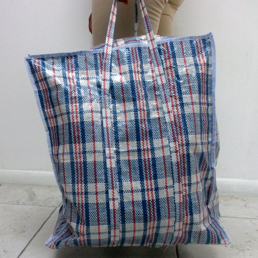 Large Reusable Tote Storage Bag - Waterproof Zippered Grocery Shopping & Laundry Organizer for Travel, Beach, and Home Organization