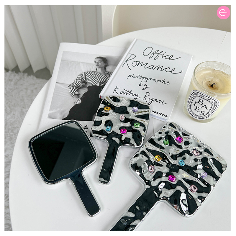 TODAY MOOD 'Runaway Princess' Gemstone Handheld Makeup Mirror - Portable Vanity Mirror with Jewel Accents for Travel, Home & Bridal Makeup