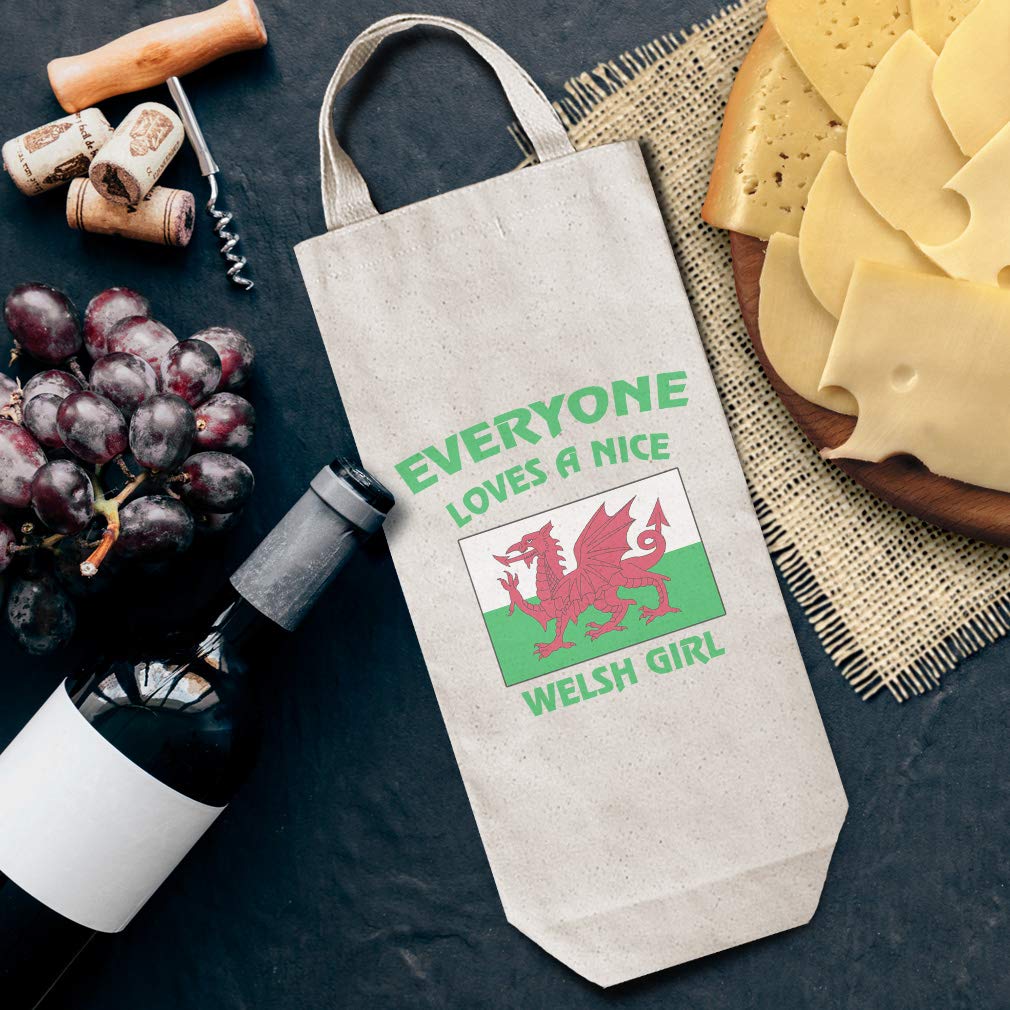 Custom Cotton Wine Gift Bag - Natural Canvas Tote for Housewarming & Parties - Perfect Welsh Girl Gift & Country Home Decor Accessories - Ideal for Celebrations, Gifting & Wine Lovers