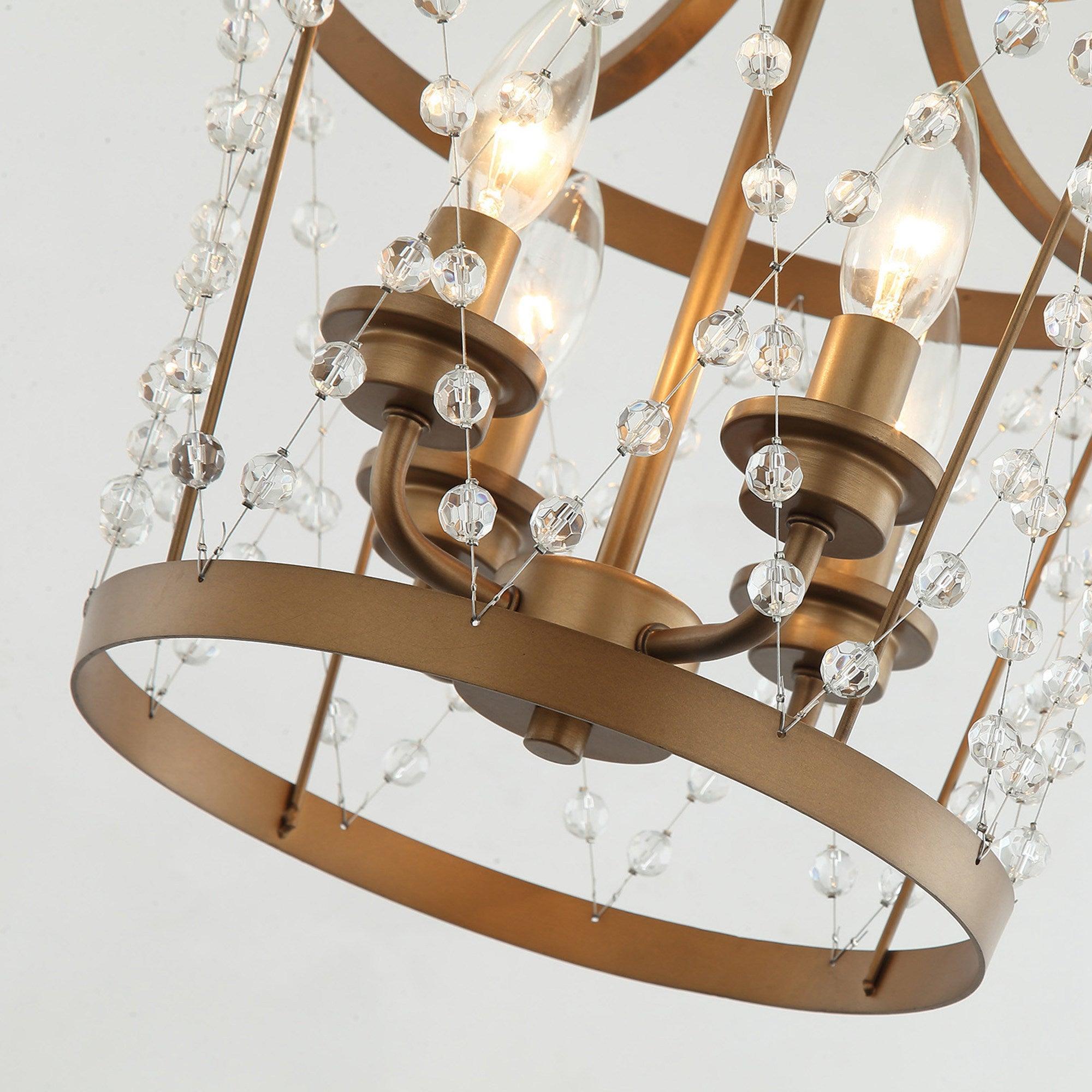 4-Light Rustic Saddle Brown Pendant Lighting Fixture - Farmhouse Style Ceiling Light for Kitchen, Dining Room & Living Room Decor