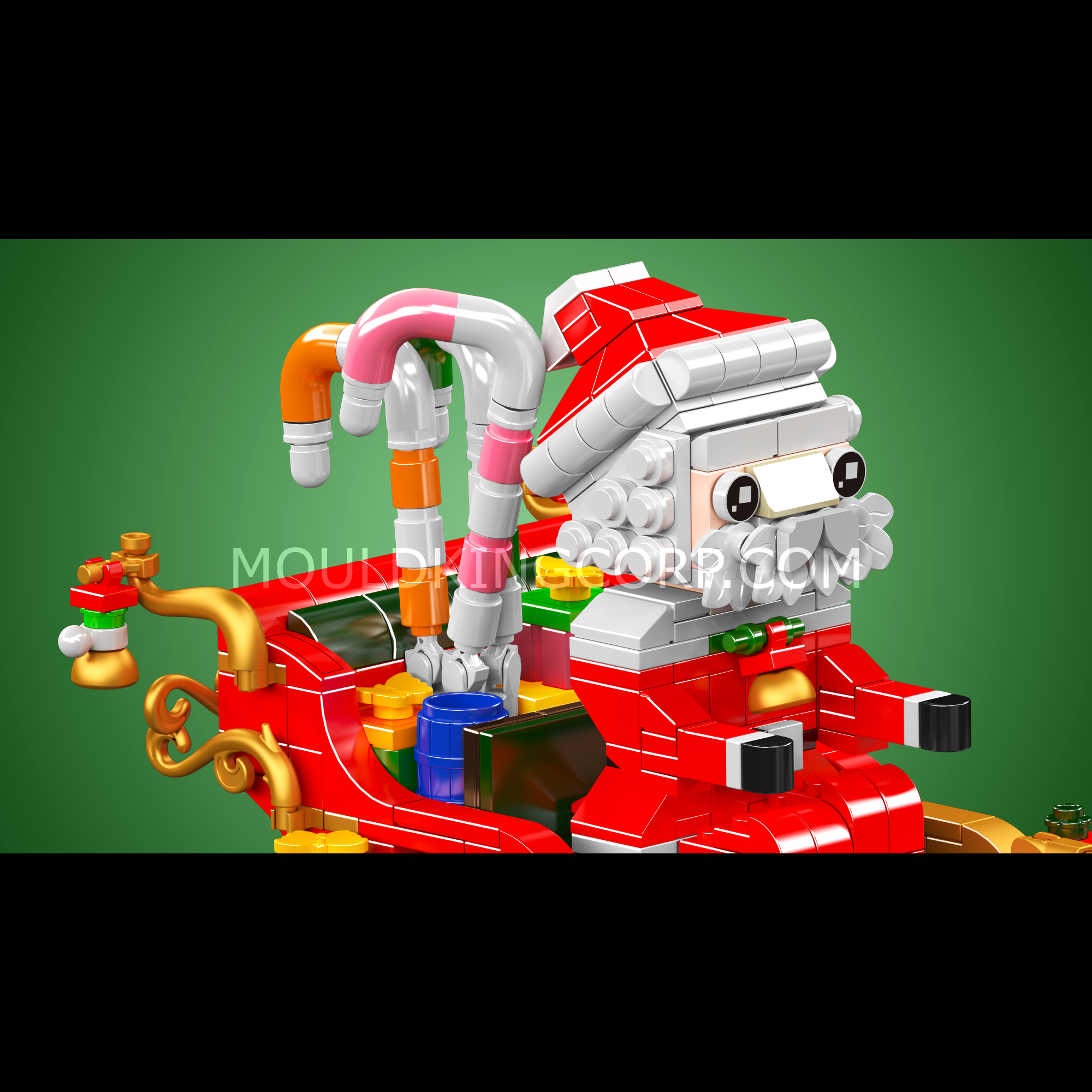 Mould King 10154 Motorized Reindeer & Santa Claus Sleigh Building Blocks Set | 2073 Pieces | Christmas Holiday Gift for Kids & Adults | Perfect for Festive Decorations & Creative Play