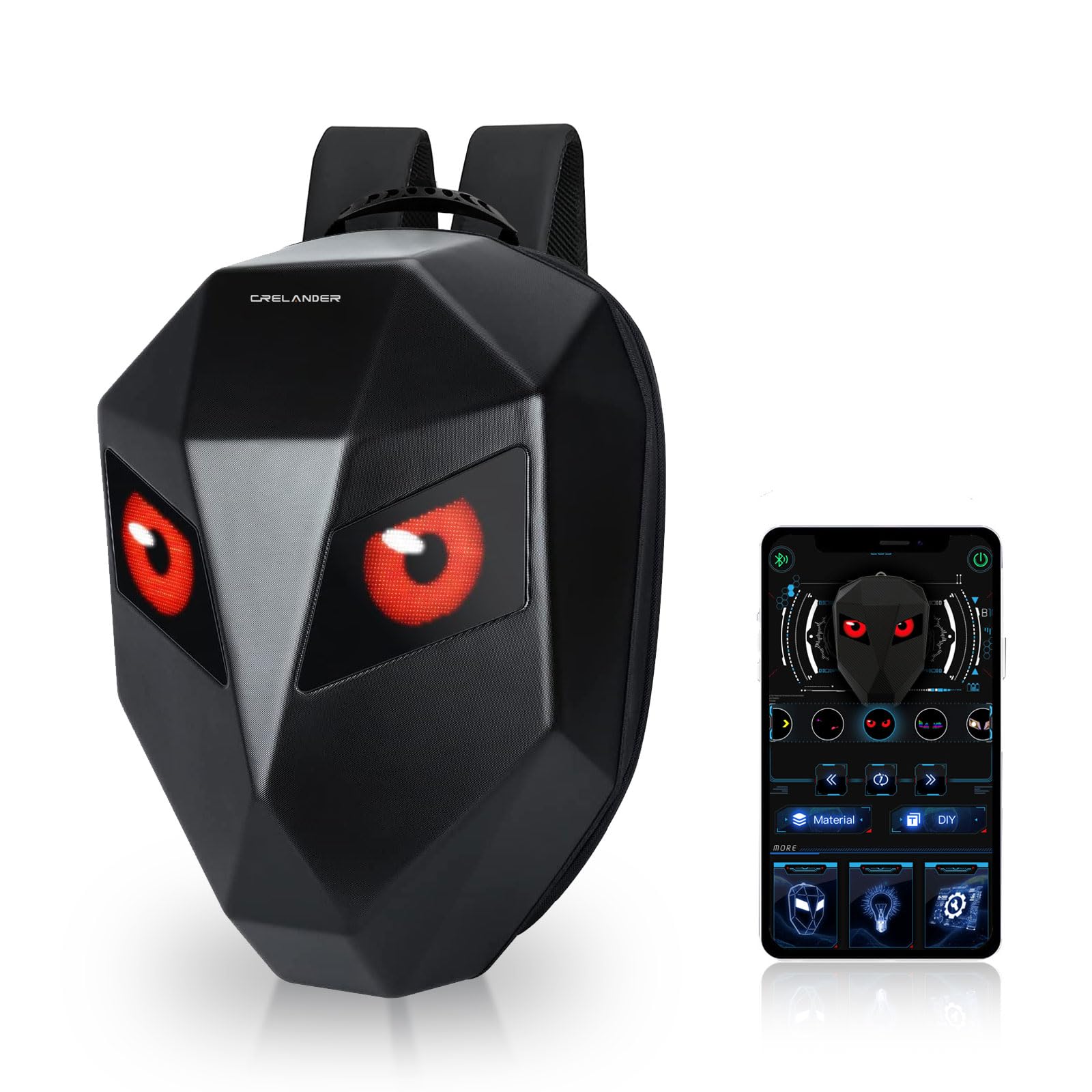 LED Knight Motorcycle Backpack - Hard Shell Travel & Laptop Bag with Helmet Storage, 19 Inch Waterproof Riding Daypack for Commuting, Camping, Cycling & Outdoor Adventures
