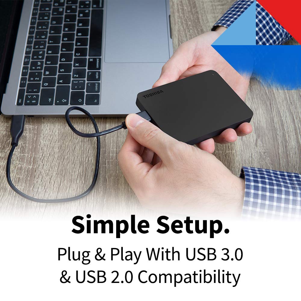 Toshiba Canvio Basics 2TB Portable External Hard Drive USB 3.0 for PC, Mac, Xbox & PS4 - Plug & Play Backup Storage Solution - HDTB420XK3AA (Black) - Perfect for Travel, Office & Home Use