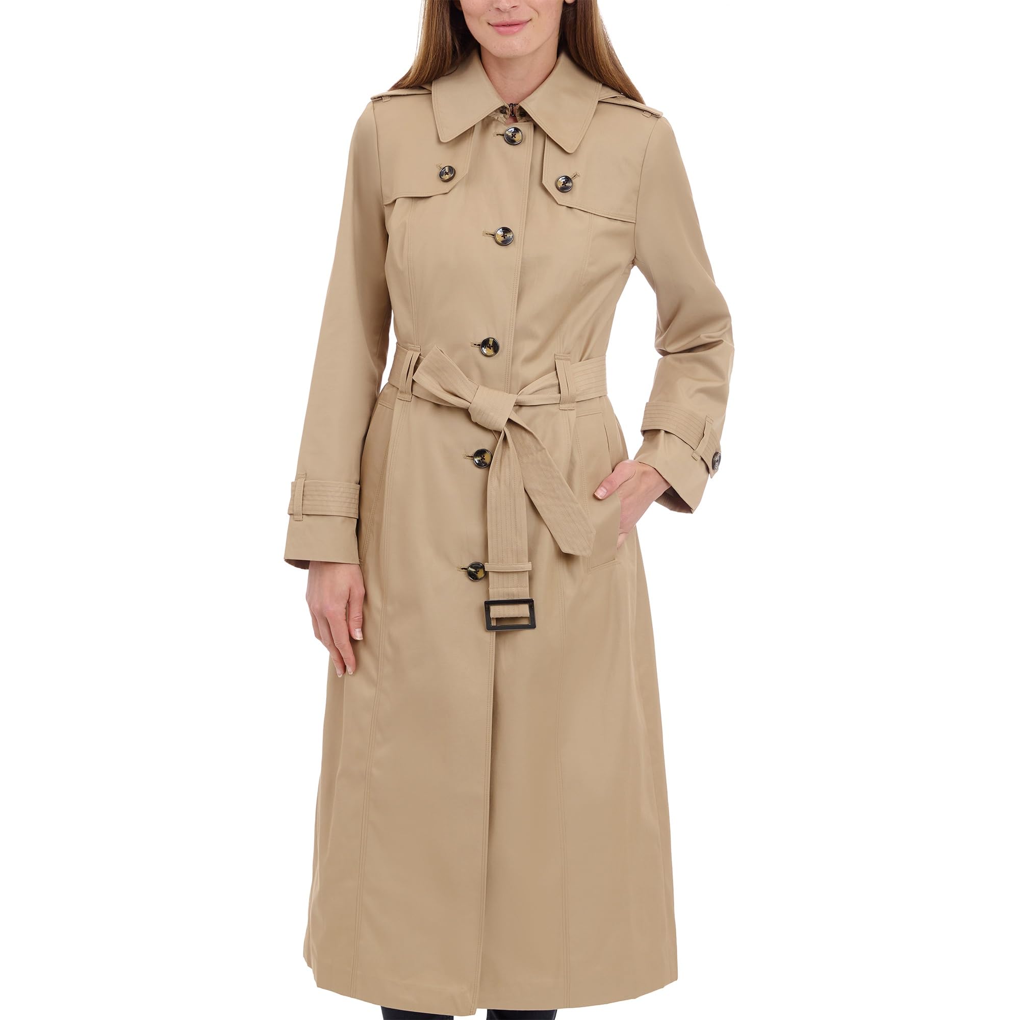 London Fog Women's Trench Coat with Belt - Stylish for Work & Travel