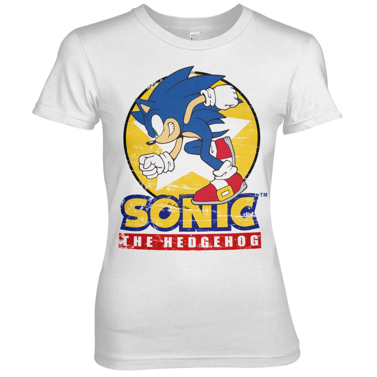 Official Sonic The Hedgehog Women's T-Shirt - Fast Sonic Graphic Tee (White, X-Large) | Casual Gaming Apparel for Fans & Collectors | Perfect for Cosplay, Conventions & Everyday Wear