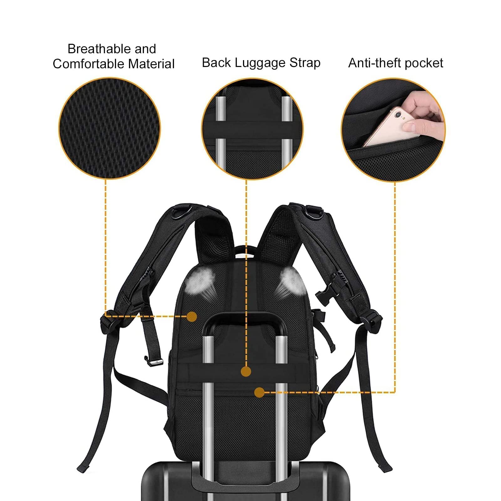 MOSISO Waterproof DSLR Camera Backpack 15-16 Inch - Hardshell Protective Case & Crossbody Shoulder Bag for Canon Nikon Sony Mirrorless/SLR Cameras - Travel Photography Gear for Outdoor Shooting & Daily Commute