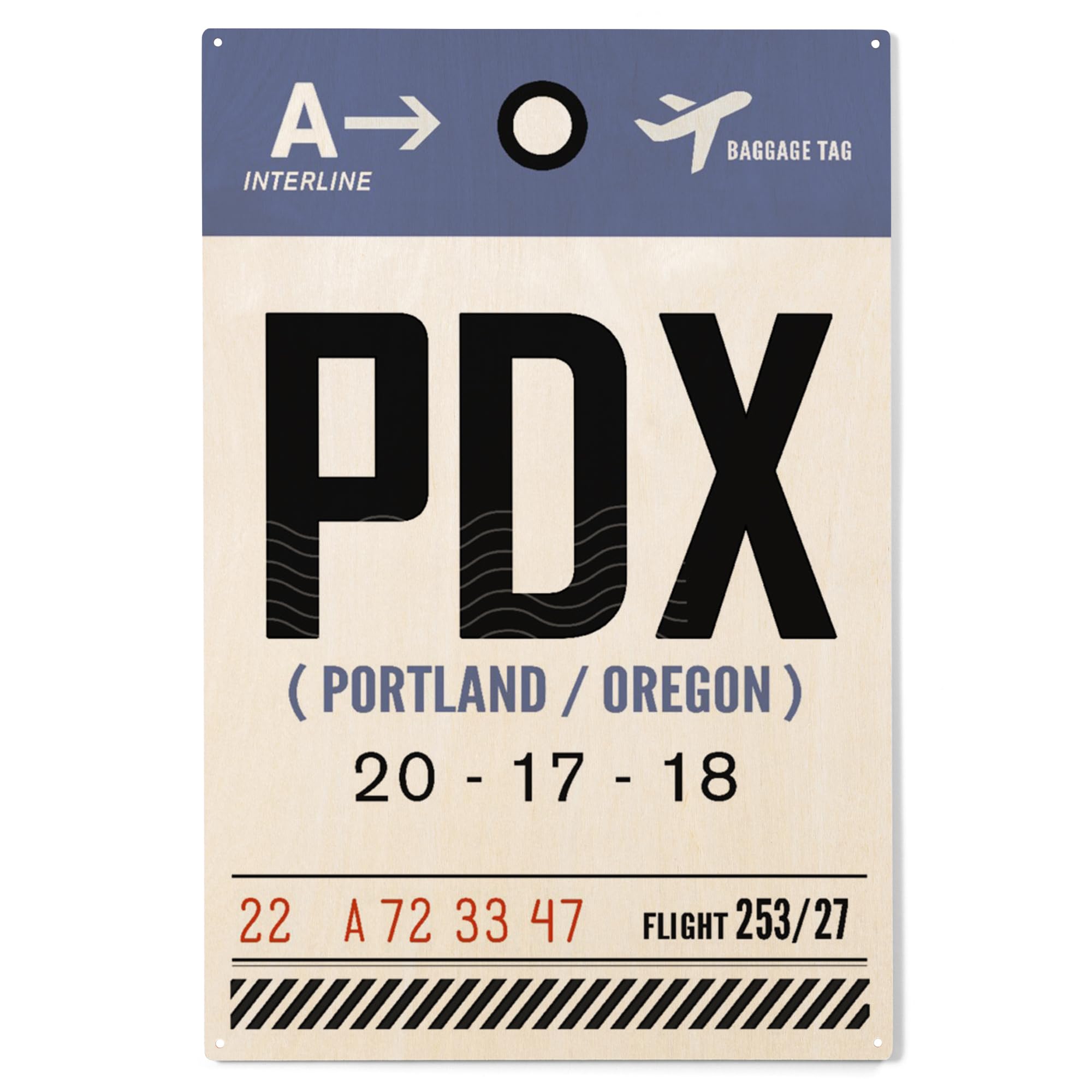 Lantern Press 10x15 Inch Wooden Wall Sign - Ready to Hang Home Decor with Portland Oregon PDX Design - Perfect for Living Room, Bedroom or Office Decoration