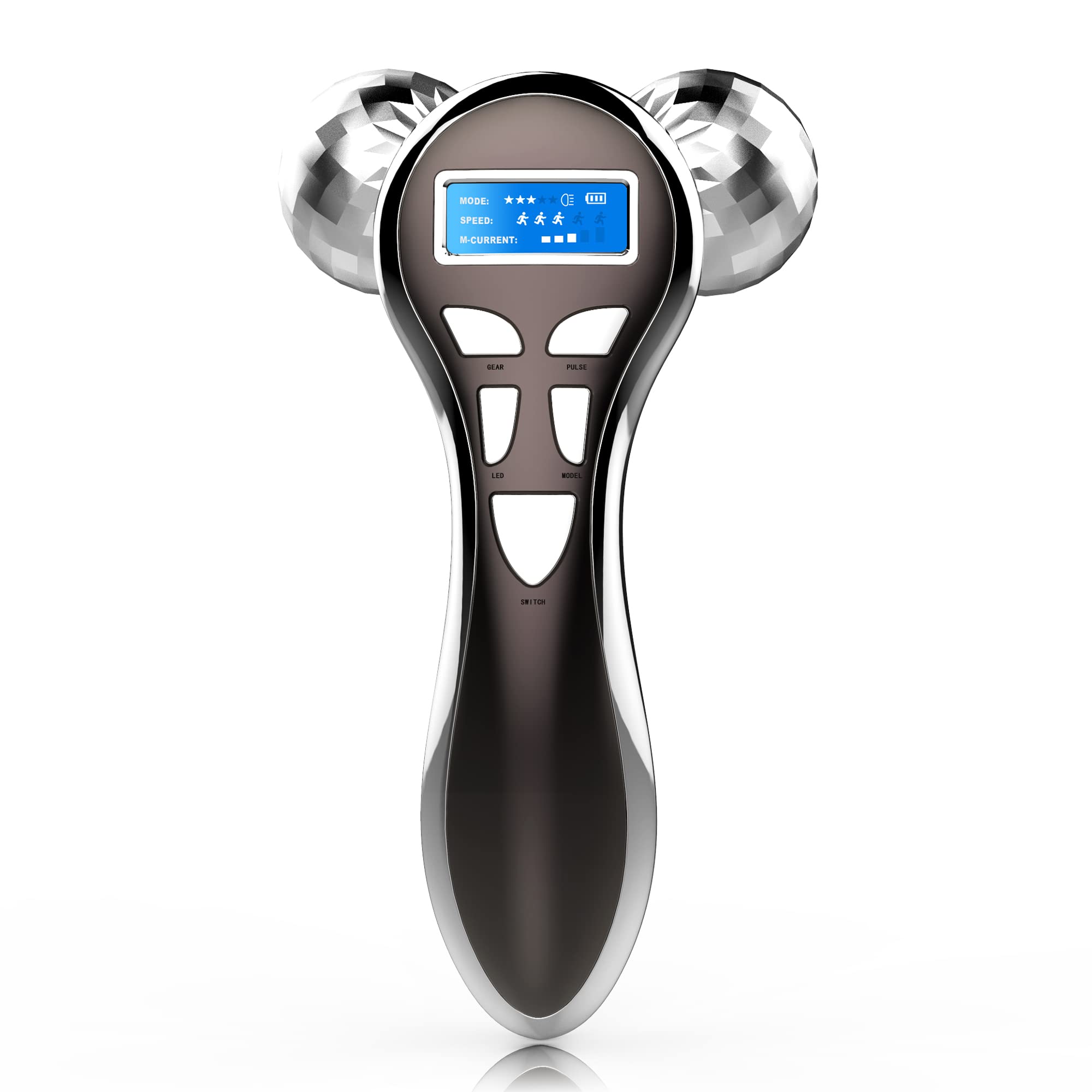 Microcurrent Face Massager Roller - 4D Facial Massager for Face, Eye & Neck - Anti-Aging Skin Care Tool with Lifting & Contouring Effects - Perfect Gift for Women | Use for Home Spa, Relaxation & Skincare Routine
