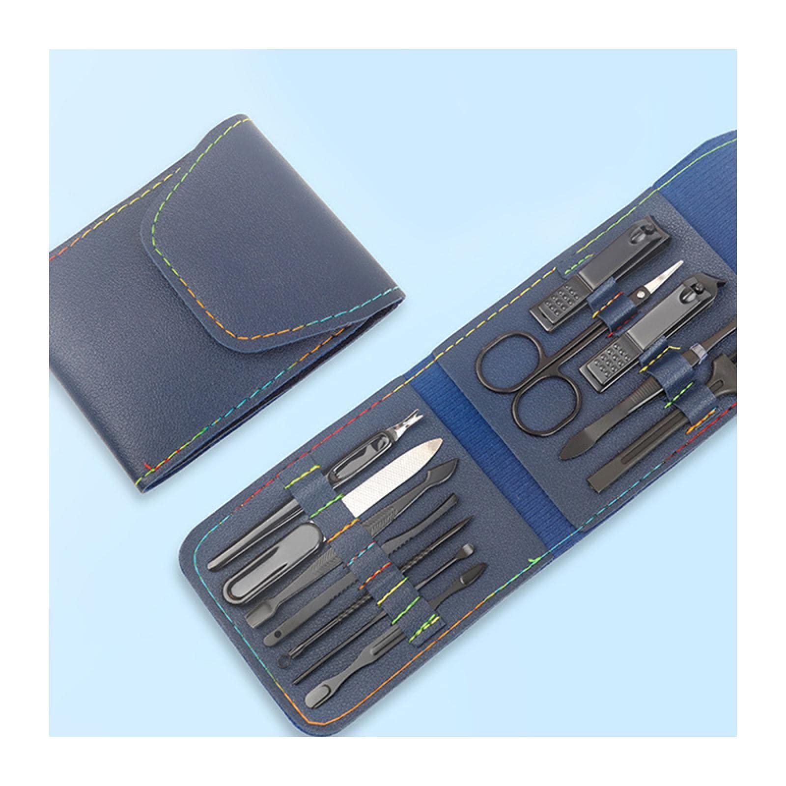 Premium Stainless Steel Nail Clipper Set - 12pcs Manicure & Pedicure Kit with Ear Spoon - Professional Nail Art Tools for Home Salon & Travel Grooming