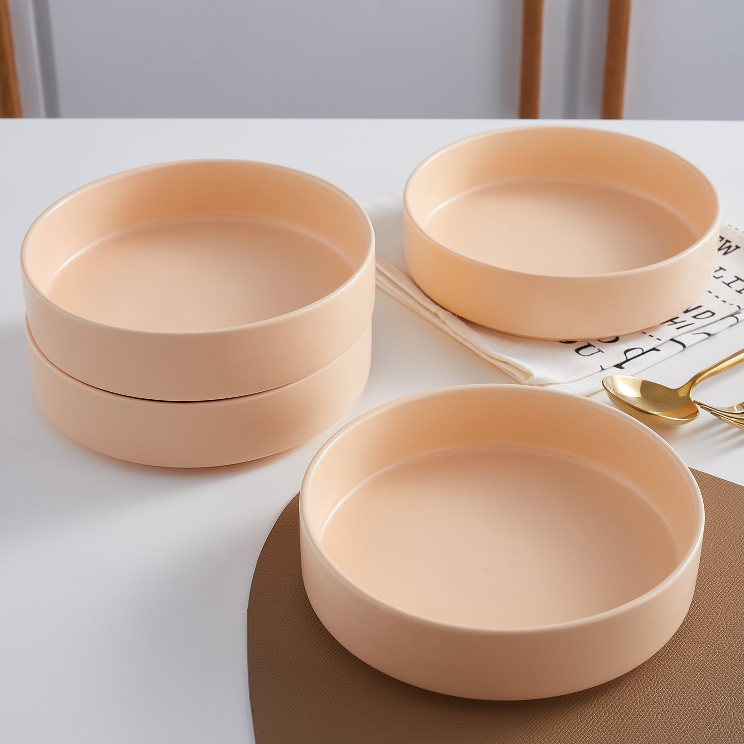Premium Stella Porcelain Pasta Bowl Set - 6 Piece Elegant Dinnerware for Italian Cuisine | Perfect for Family Dinners, Restaurants & Entertaining Guests