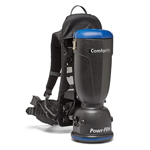 Powr-Flite Comfort Pro Backpack Vacuum Cleaner - 6 Quart Commercial HEPA Vacuum with Premium Tool Kit (BP6S) - Ideal for Office Cleaning, Janitorial Services & Large Area Maintenance