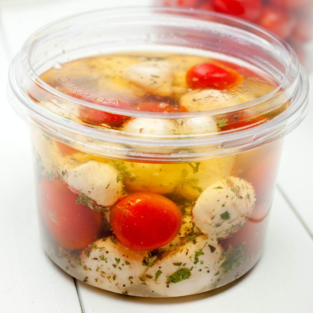 Restaurantware 500 Clear PLA Plastic Condiment Cup Lids - Basic Nature To-Go Container Lids for Deli Containers | Eco-Friendly Takeout Food Storage | Perfect for Restaurants, Cafes & Catering Services