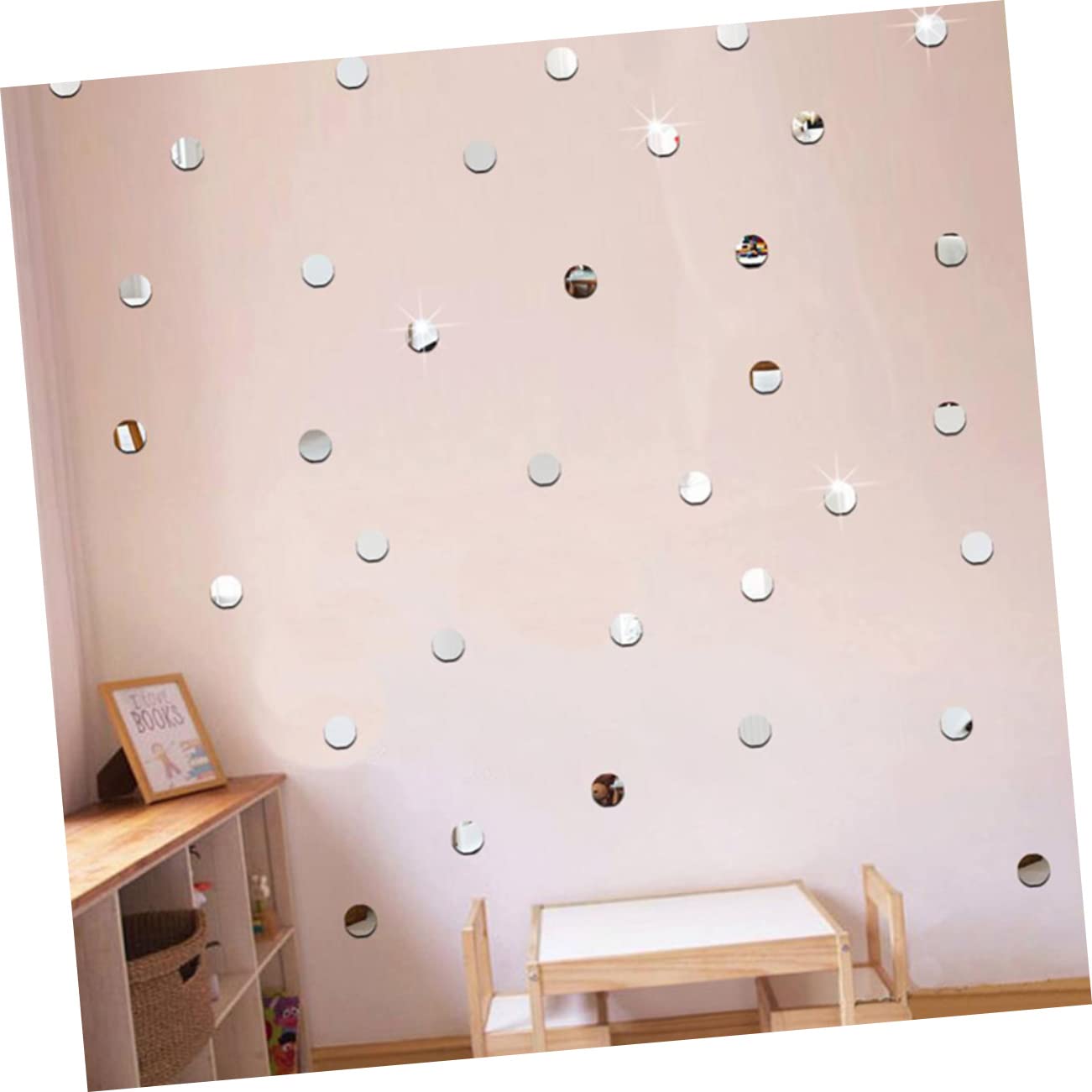 Mikikit 6 Sheets Gold Dot Wall Stickers - Removable Self-Adhesive Decals for Girls Room Decor, Bedroom, Nursery & Home Accessories - Sub-Gold Material for Stylish Interior Design