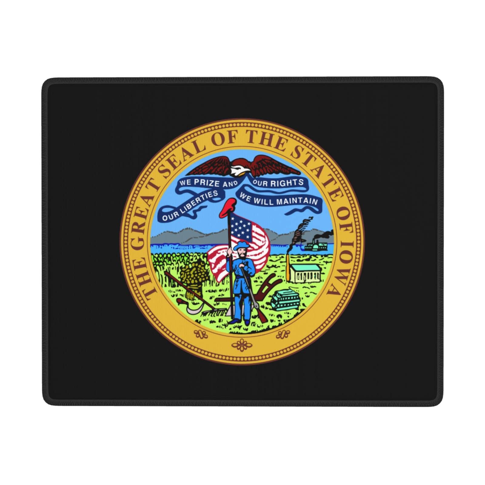 SIYTUAU Iowa State Seal Mouse Pad - Waterproof, Non-Slip Rubber Desk Mat for Office & Gaming (7x9 inches) - Perfect for Laptop, PC, and Home Office Workspace