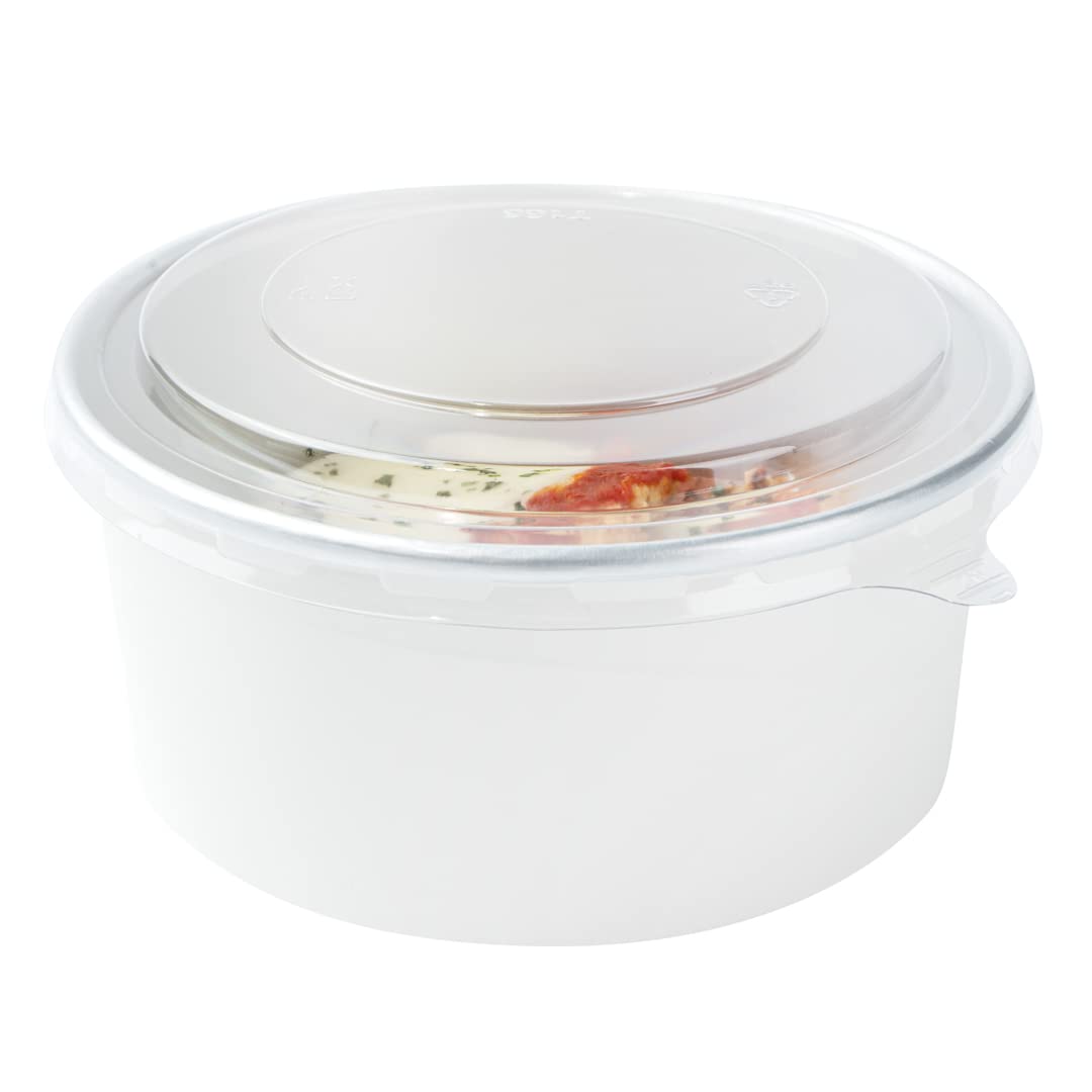 Disposable Clear Plastic Foil Lux Lids for 37oz & 42oz Takeout Containers - 200 Pack Lift Tab Food Container Lids (Containers Sold Separately) | Perfect for Restaurants, Catering & Food Delivery Services