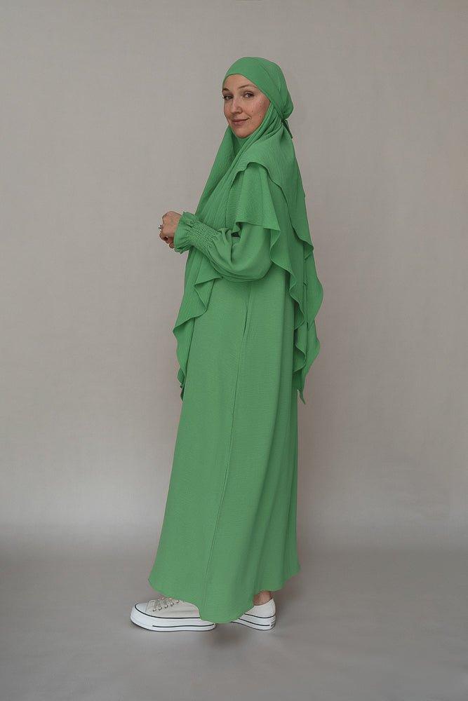Mint Green Wrinkle-Free Modest Dress with Pockets - Perfect for Church, Weddings & Formal Occasions