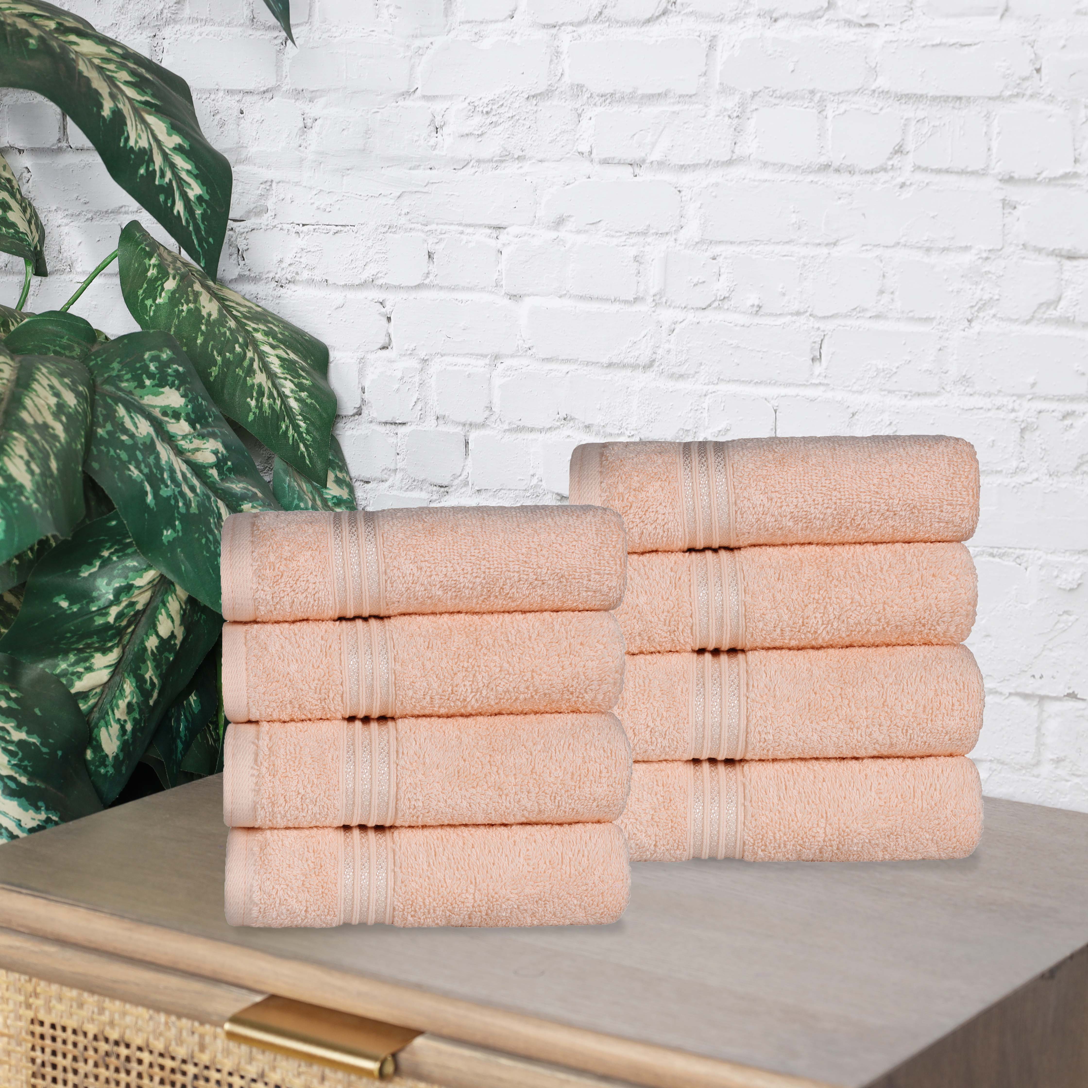 Premium Egyptian Cotton Hand Towels - Ultra Soft & Highly Absorbent Bath Towel Set of 8 for Bathroom, Spa & Guest Use