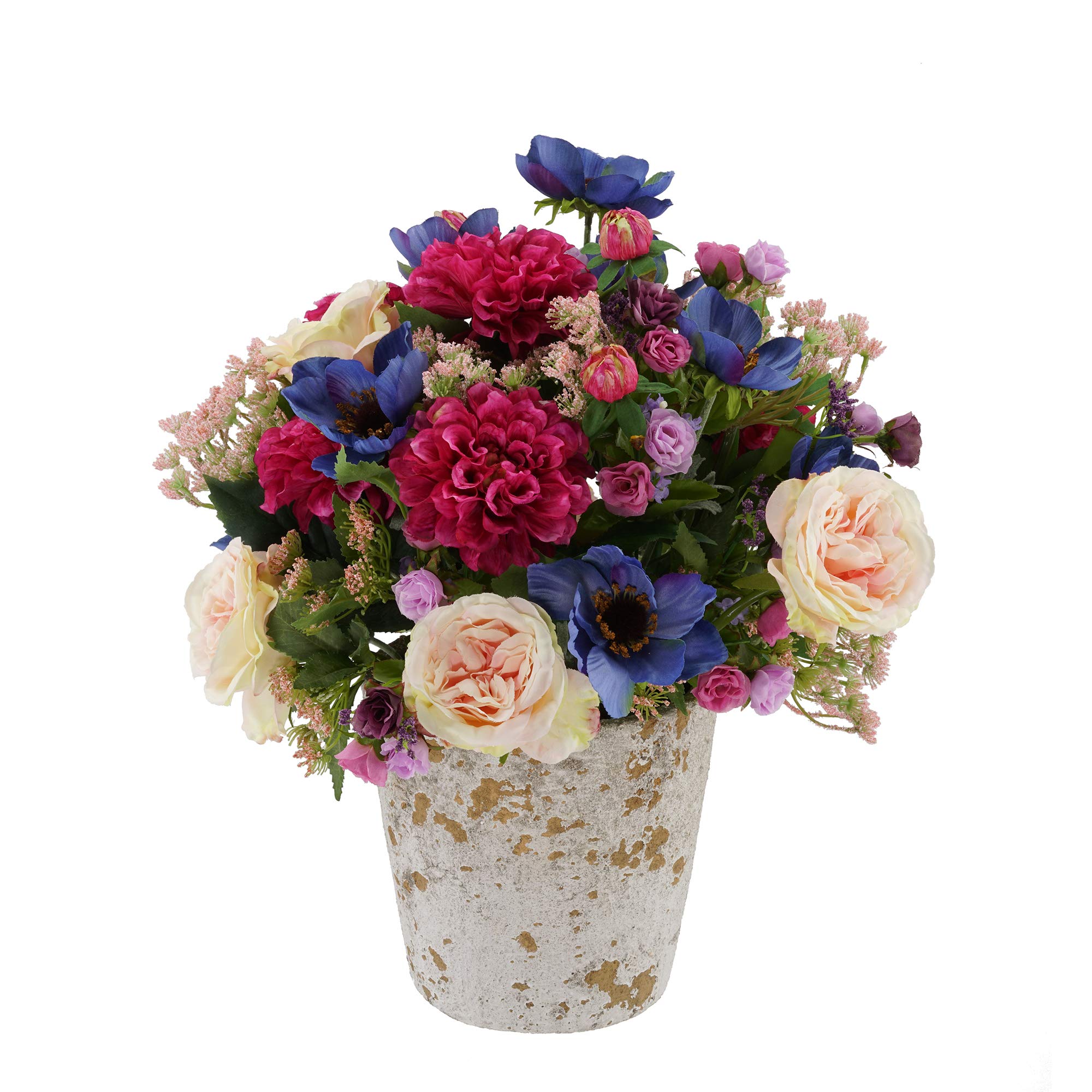 House of Silk Flowers Shabby Chic® Berry Crush - Artificial Floral Arrangement for Home Decor, Wedding Centerpieces & Farmhouse Style Interiors