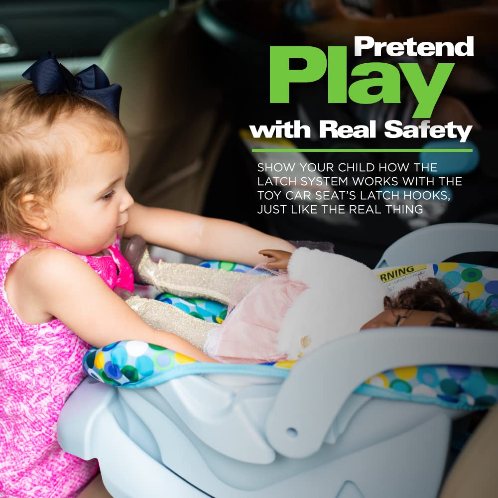 Joovy Toy Car Seat Baby Doll Carrier with Crash-Tested Latch System - Machine Washable Cover & 5-Point Harness for 12-22