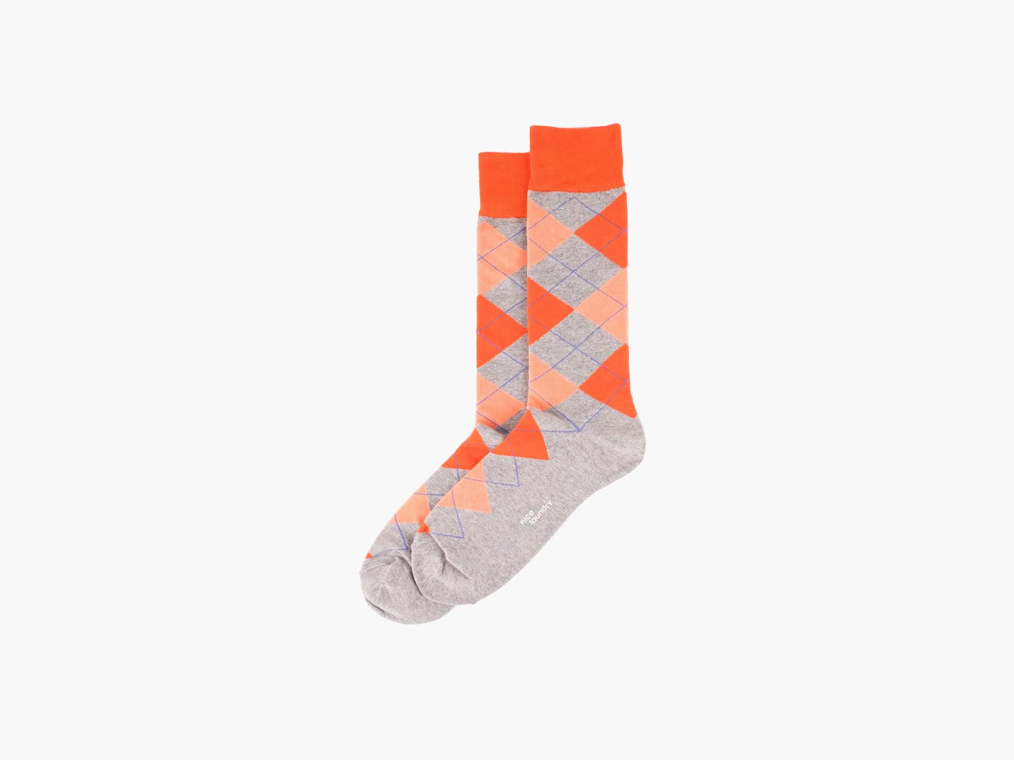 Argyle Grey Heather & Orange Red Sweater - Stylish Knit Pullover for Men & Women | Perfect for Casual Wear, Office Outfits, and Holiday Parties