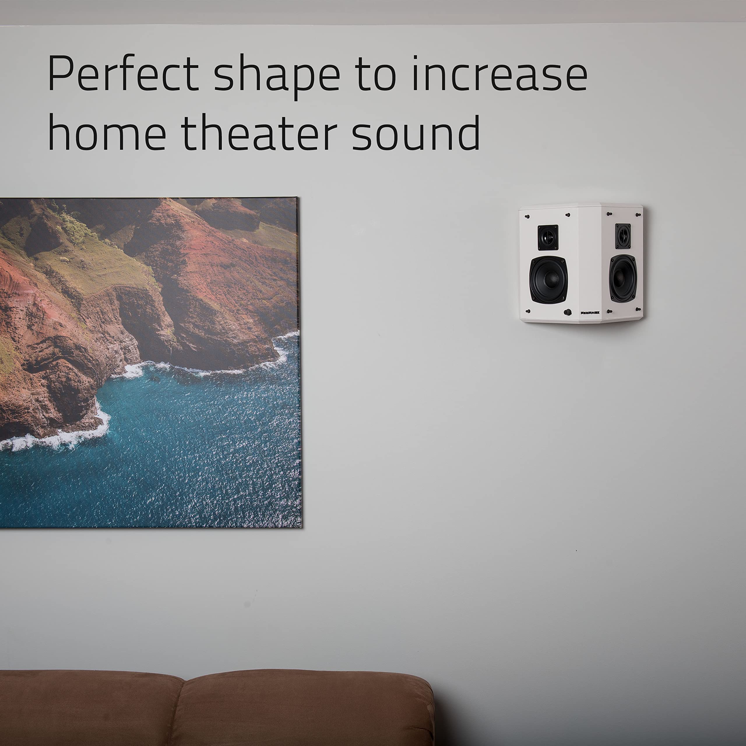 Fluance Elite High Definition 2-Way Bipolar Surround Speakers - Wide Dispersion Surround Sound for Home Theater Systems (Pair, White) - Perfect for Movie Nights & Immersive Gaming Experience (SXBP2WH)