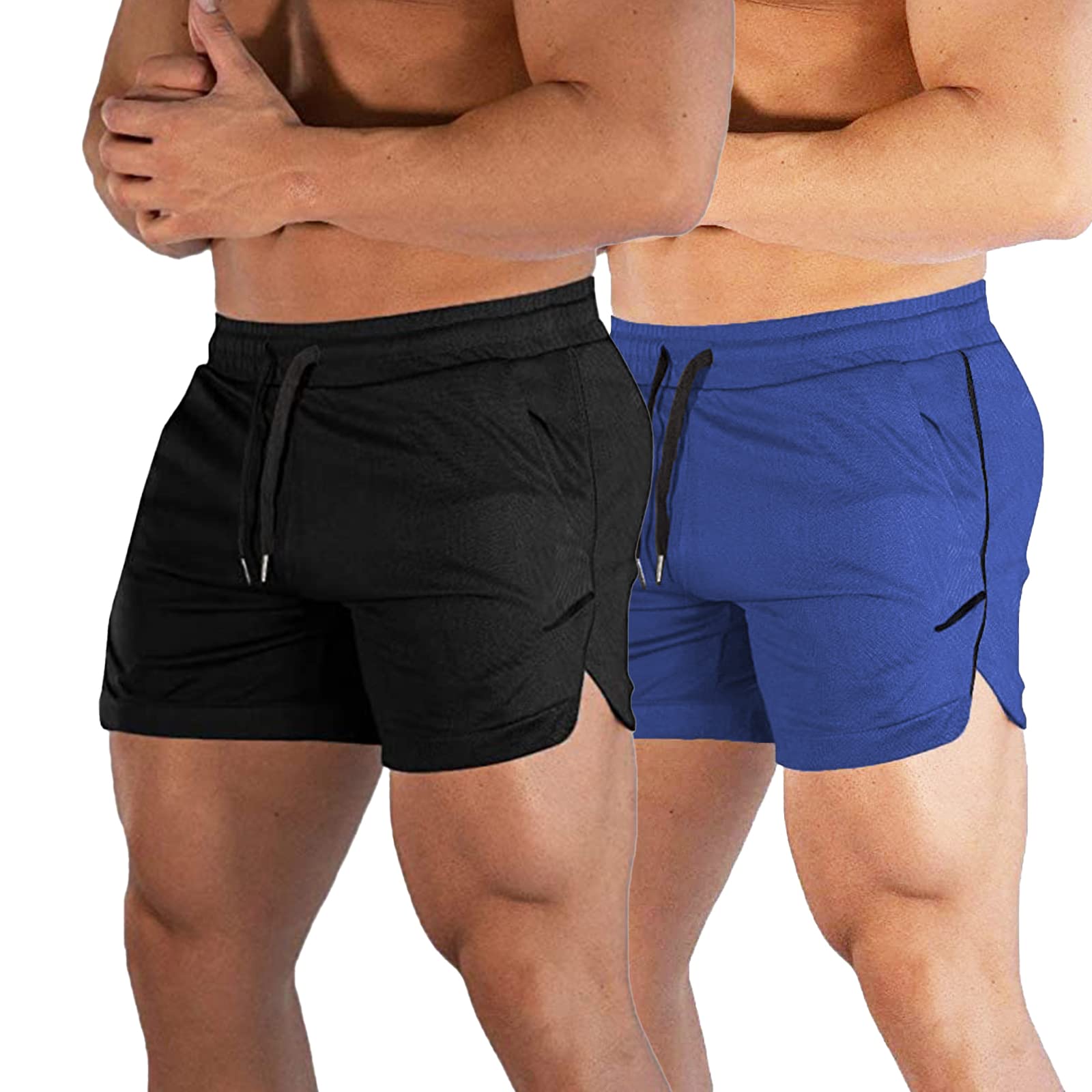 CE Men's Workout Running Shorts - Lightweight Quick-Dry Athletic Gym Shorts with Zipper Pockets for Jogging, Training & Outdoor Sports