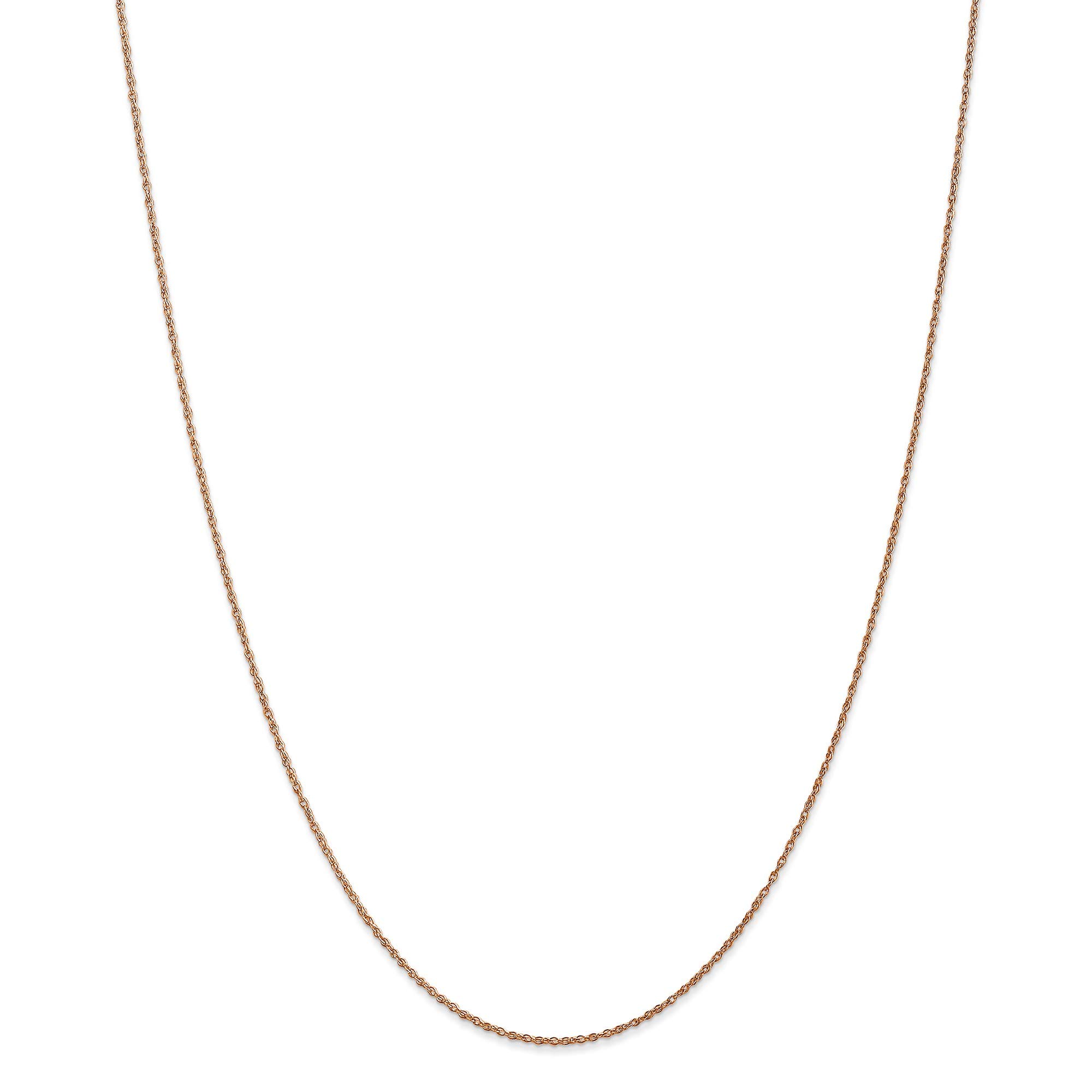 14K Rose Gold 0.8mm Lightweight Baby Rope Chain Necklace for Women - Dainty Delicate Jewelry Gift for Her - Perfect for Everyday Wear, Layering & Special Occasions