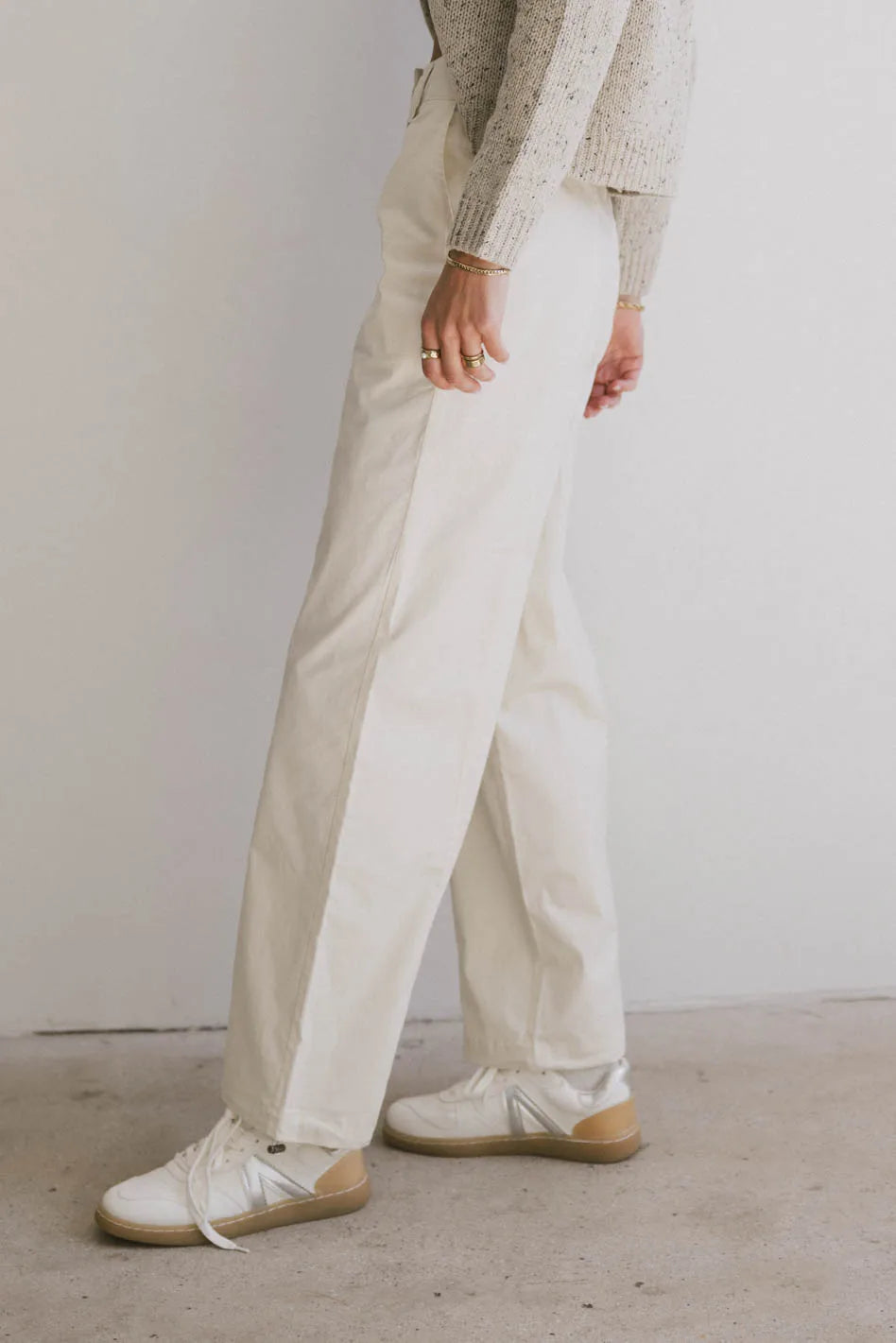 Frank and Oak Emma Wide Leg Pants for Women - Cream High Waisted Comfortable Linen Pants | Perfect for Casual Wear, Office Outfits & Summer Vacations