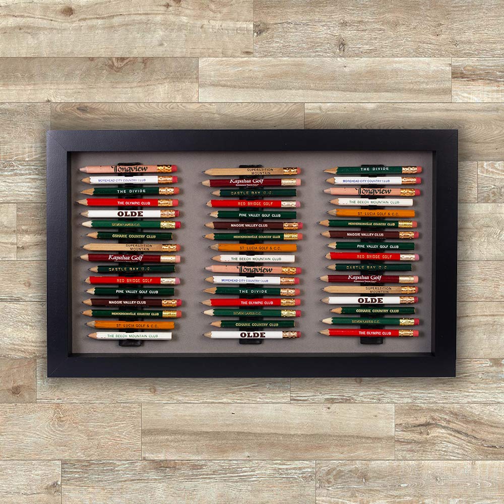 Eureka Golf Pencil Display Case - Holds 48 Round or Hexagonal Golf Pencils - Premium Black/Green Design - Made in USA - Perfect for Golf Tournaments, Pro Shops & Office Supplies