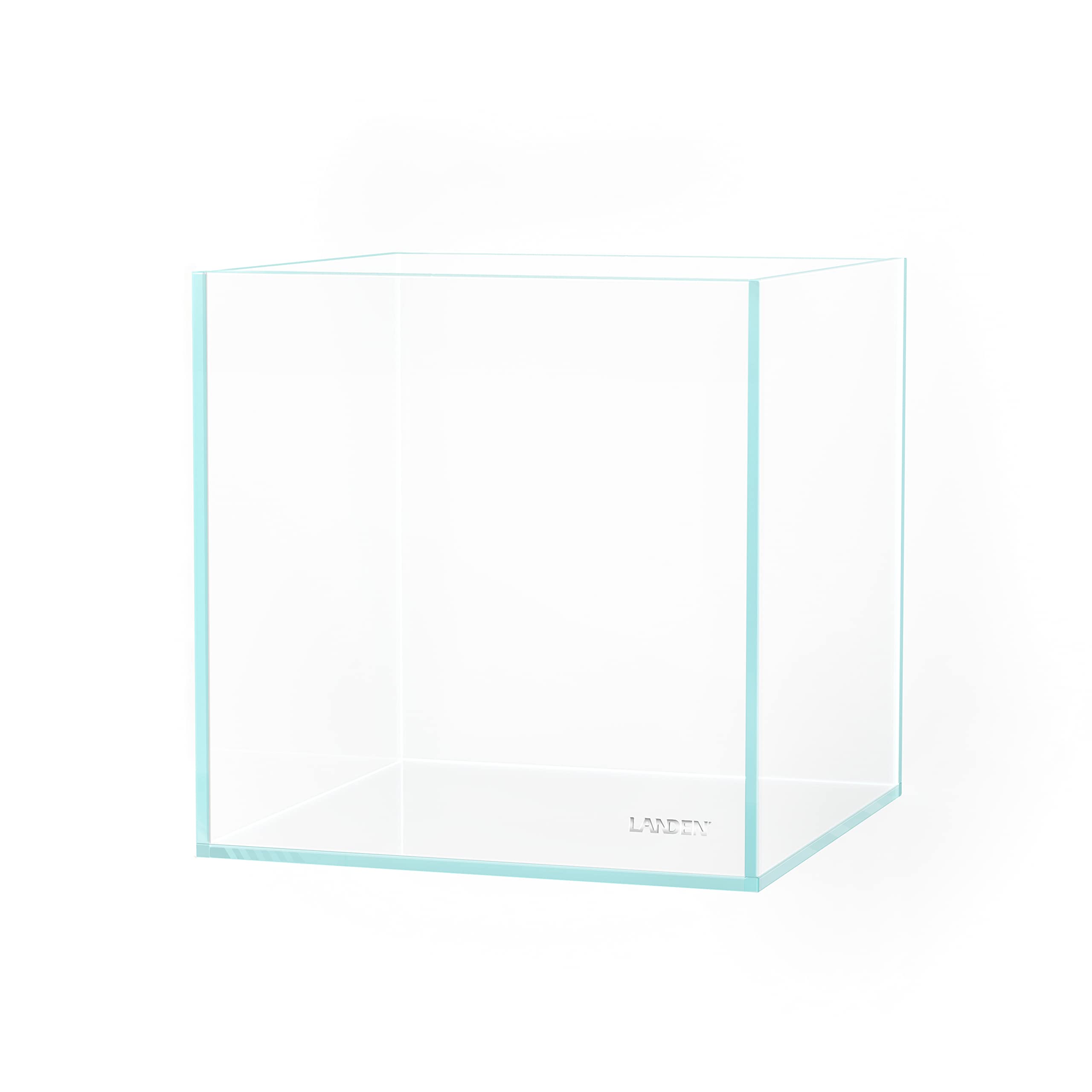 Premium 20 Gallon Cube Rimless Low Iron Glass Aquarium Tank - 7.8×7.8×7.8 Inch (20x20x20cm) Clear Betta Fish Tank with Nano Foam Mat - Perfect for Home Office Desktop, Small Fish Breeding & Aquatic Plant Display
