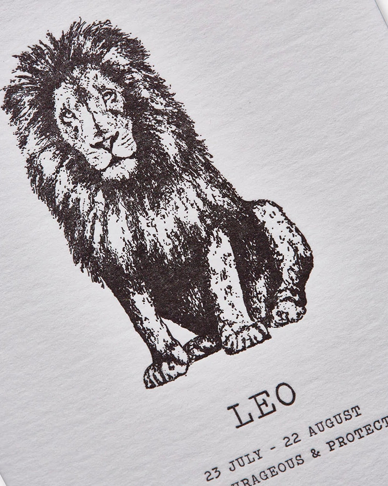 Zodiaque Moon | Leo Letterpress Greeting Card - Astrology Birthday Card for Leo Zodiac Sign - Perfect for Birthdays, Anniversaries & Special Occasions