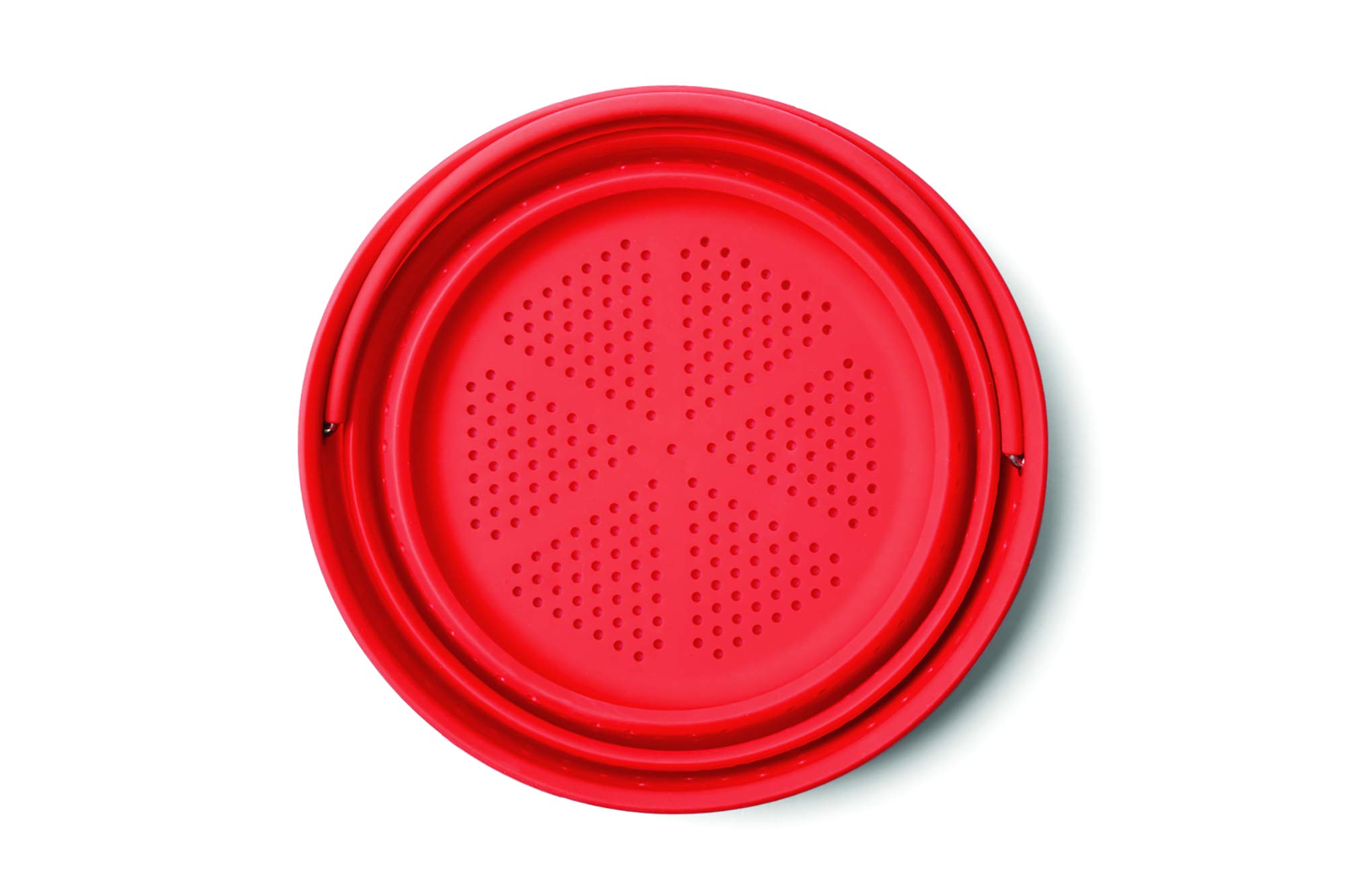 Fox Run Collapsible Silicone Steamer Basket for Instant Pot - 6 Quart, Red - Perfect for Vegetables, Dumplings & Seafood - Fits 6 Qt Pressure Cookers & Multi-Cookers