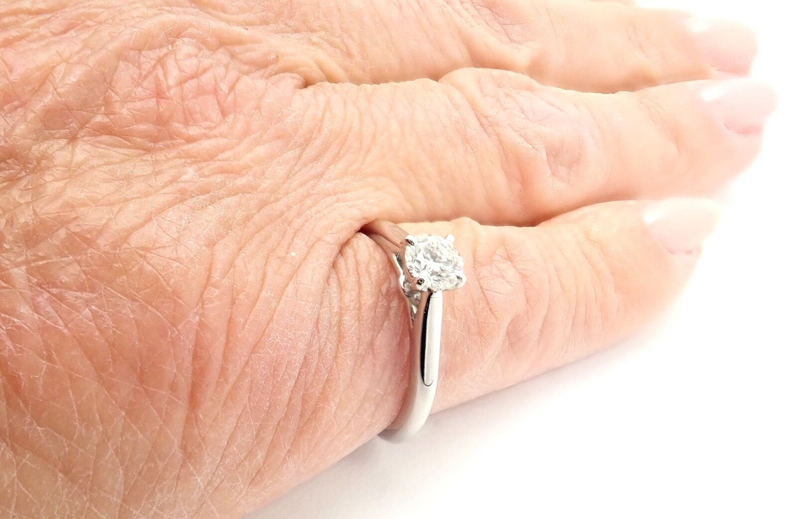 Authentic Cartier Platinum 0.40ct VVS1/G Diamond Solitaire Engagement Ring for Women - Luxury Wedding Proposal Jewelry Gift for Her
